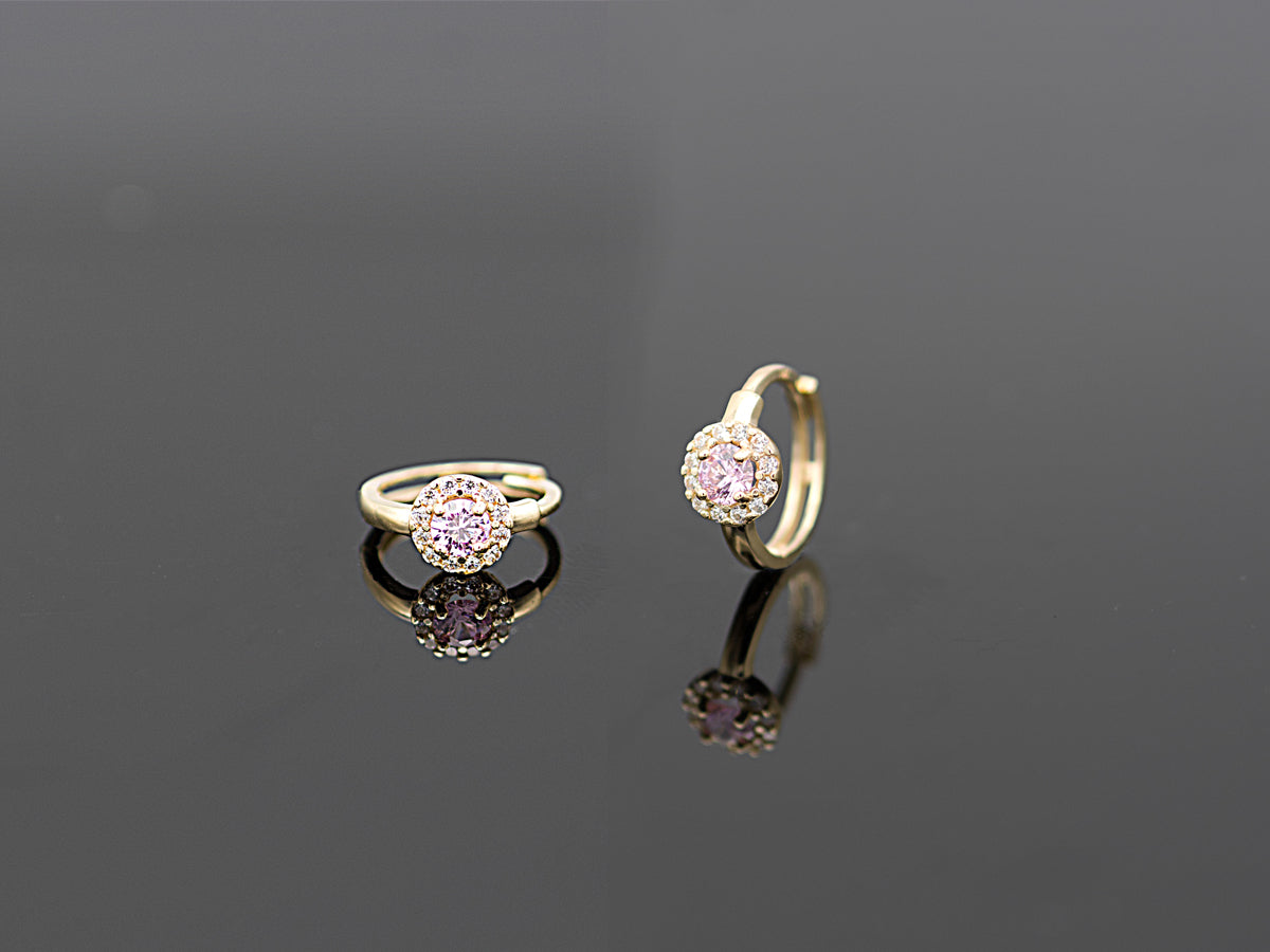 14K solid Yellow Gold Huggie Earrings