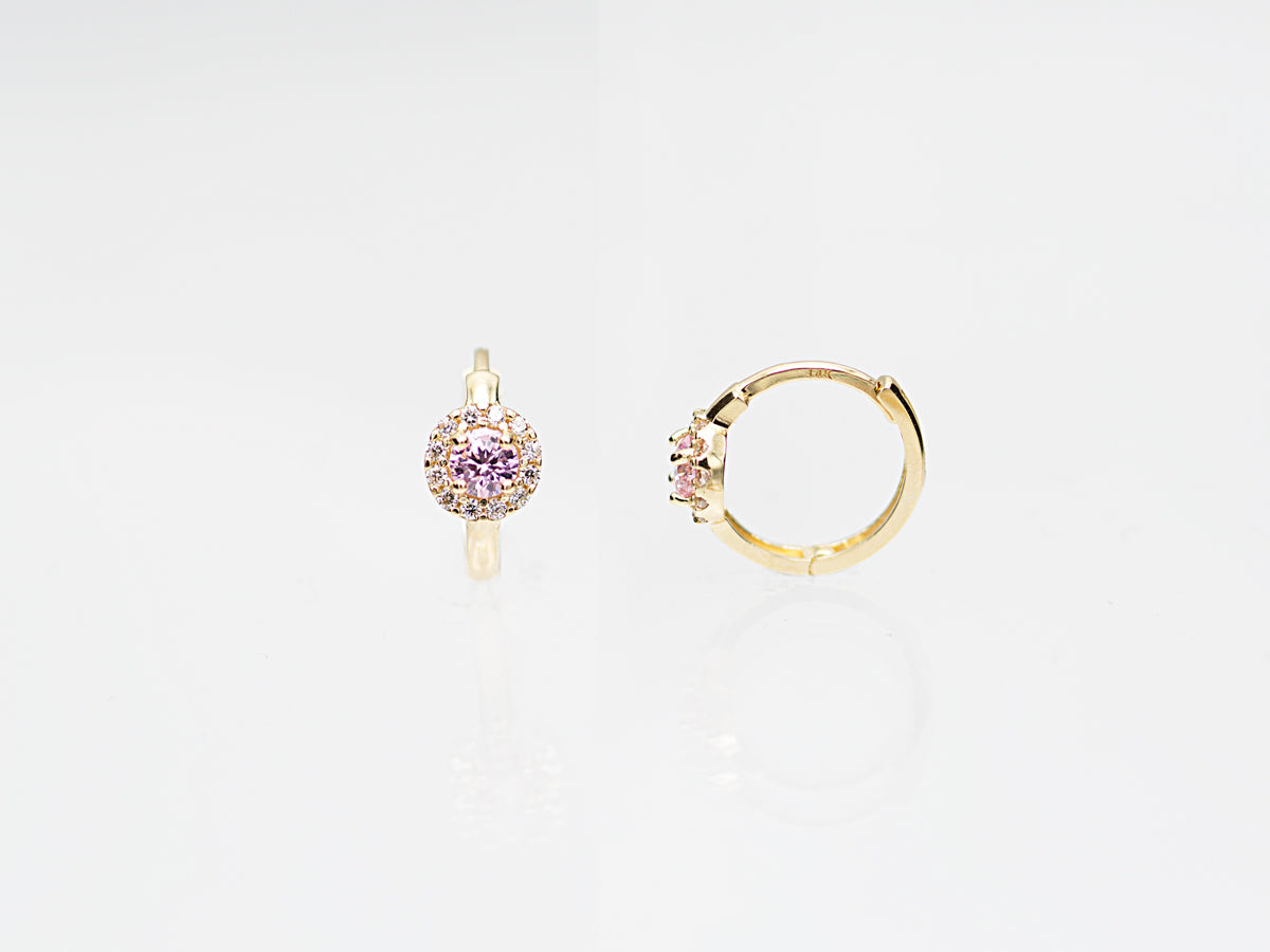 14K solid Yellow Gold Huggie Earrings