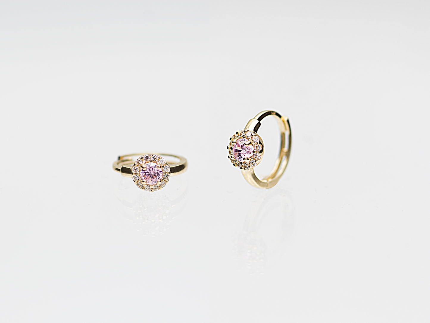14K solid Yellow Gold Huggie Earrings