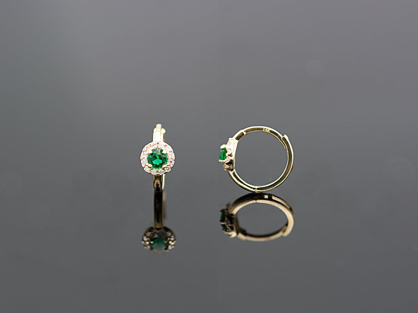14K solid Yellow Gold Huggie Earrings
