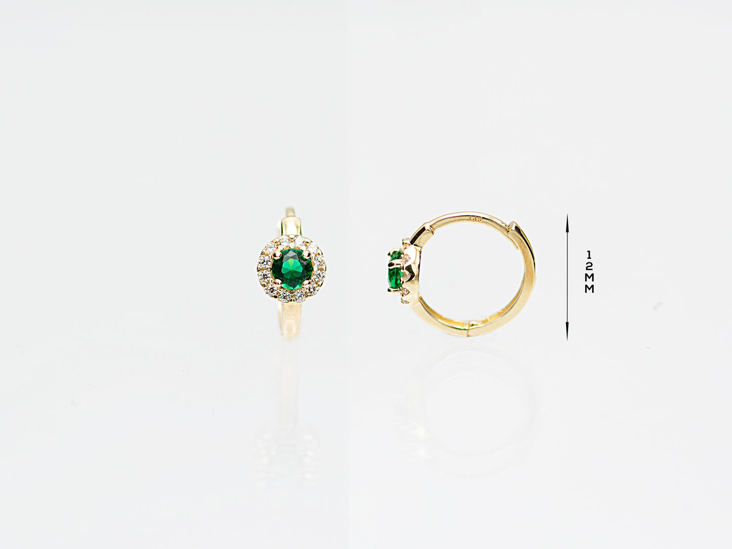 14K solid Yellow Gold Huggie Earrings