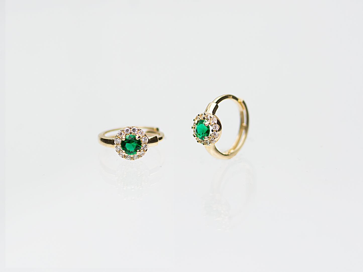 14K solid Yellow Gold Huggie Earrings