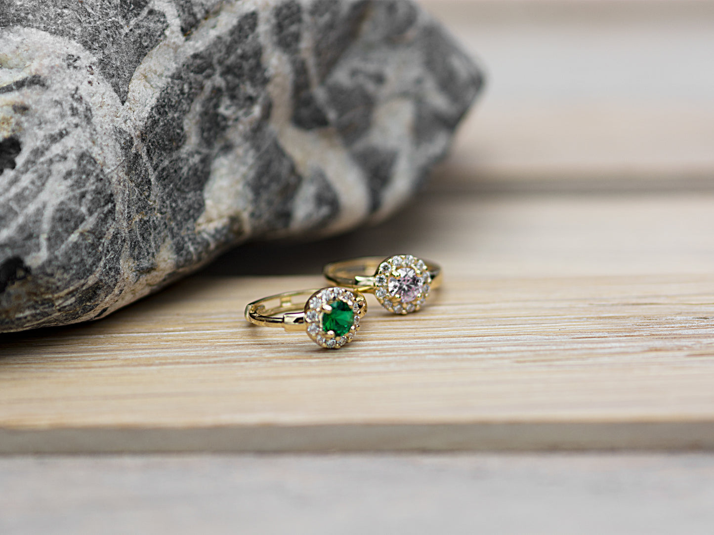 14K solid Yellow Gold Huggie Earrings