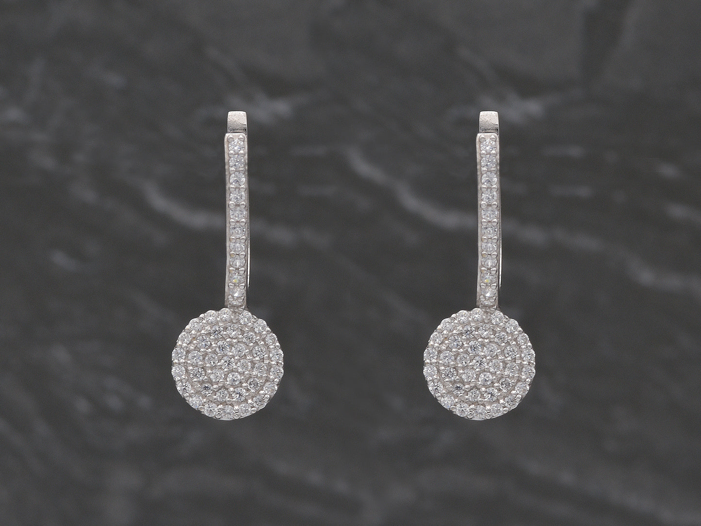14K solid gold fastened disk earring