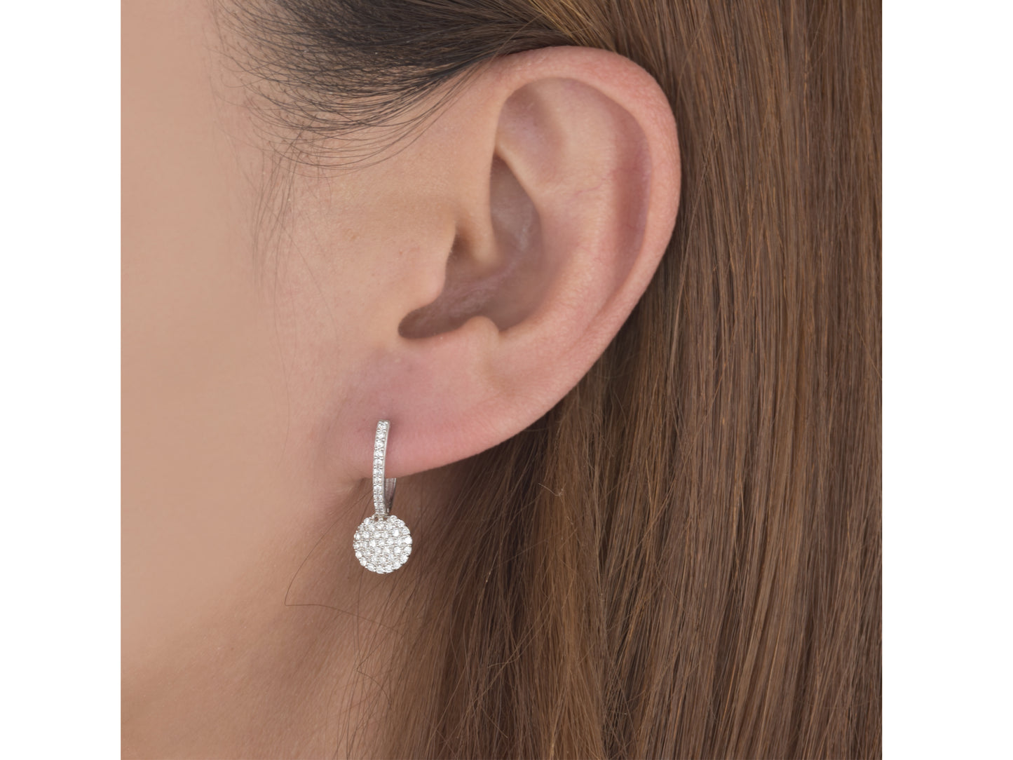 14K solid gold fastened disk earring