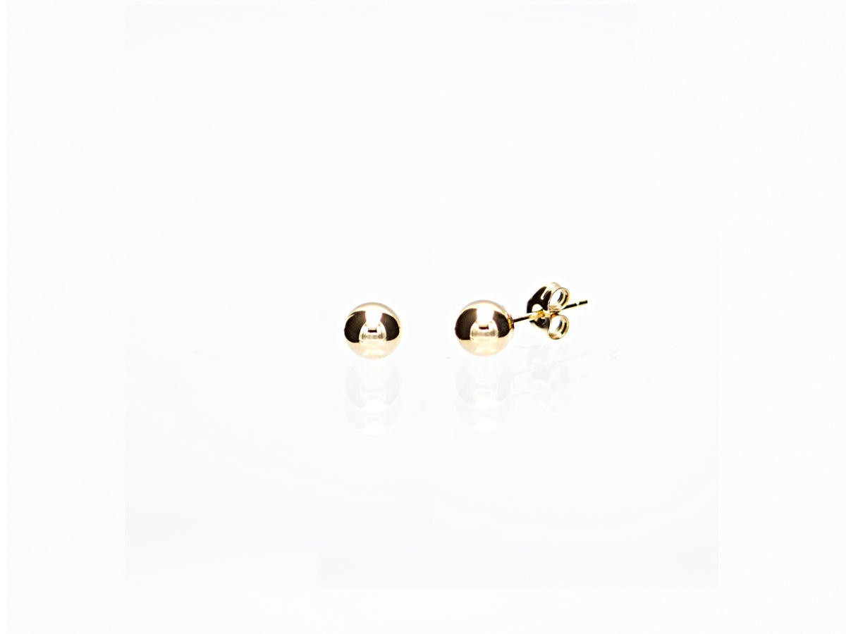 14K Gold Round Ball Earrings