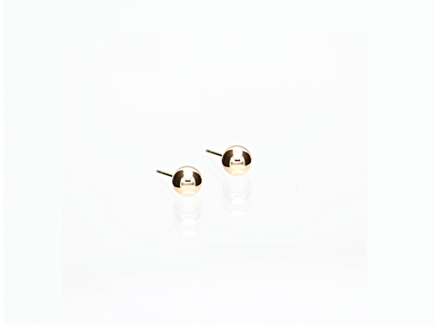 14K Gold Round Ball Earrings