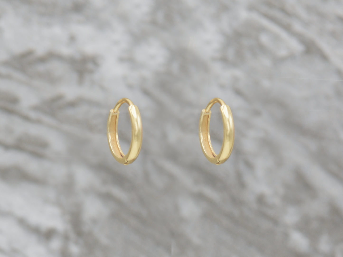 14k Yellow gold mini hoop earrings