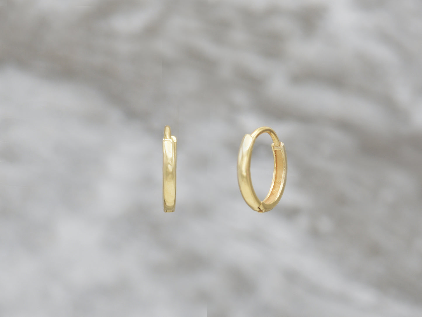 14k Yellow gold mini hoop earrings