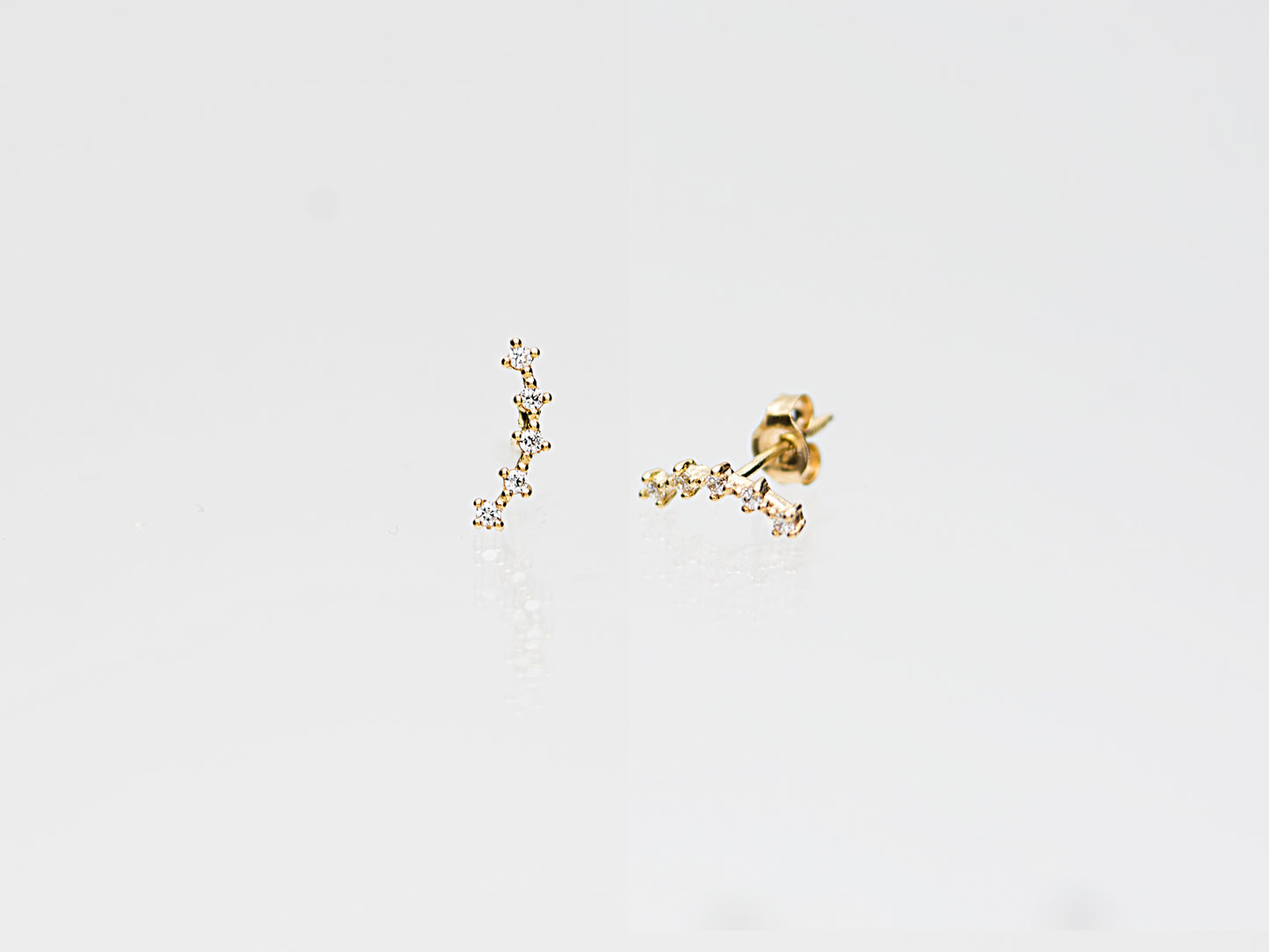 14K solid gold Micro Crawler Minimalist stud earring