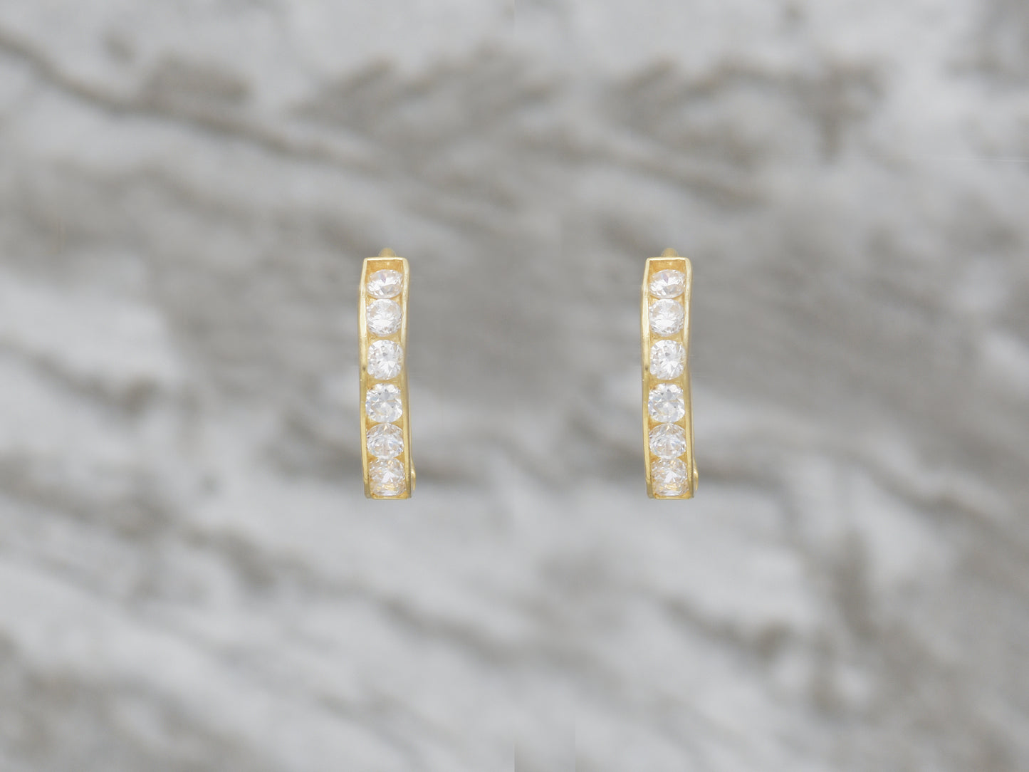 14k solid yellow gold single line earring