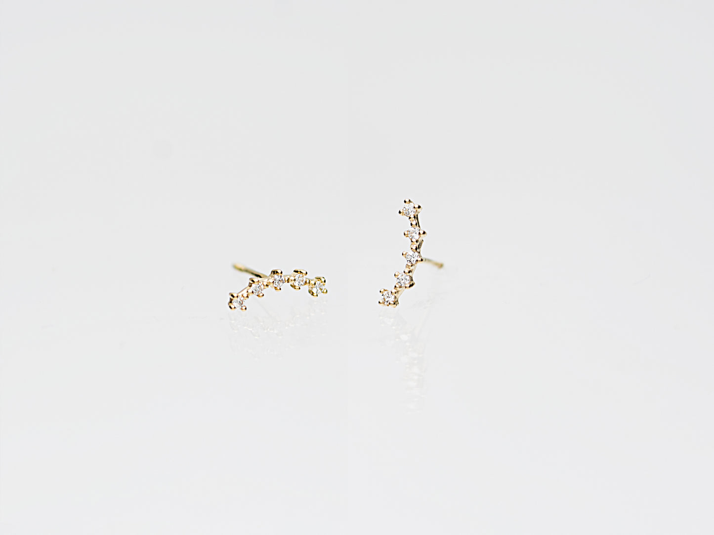 14K solid gold Micro Crawler Minimalist stud earring
