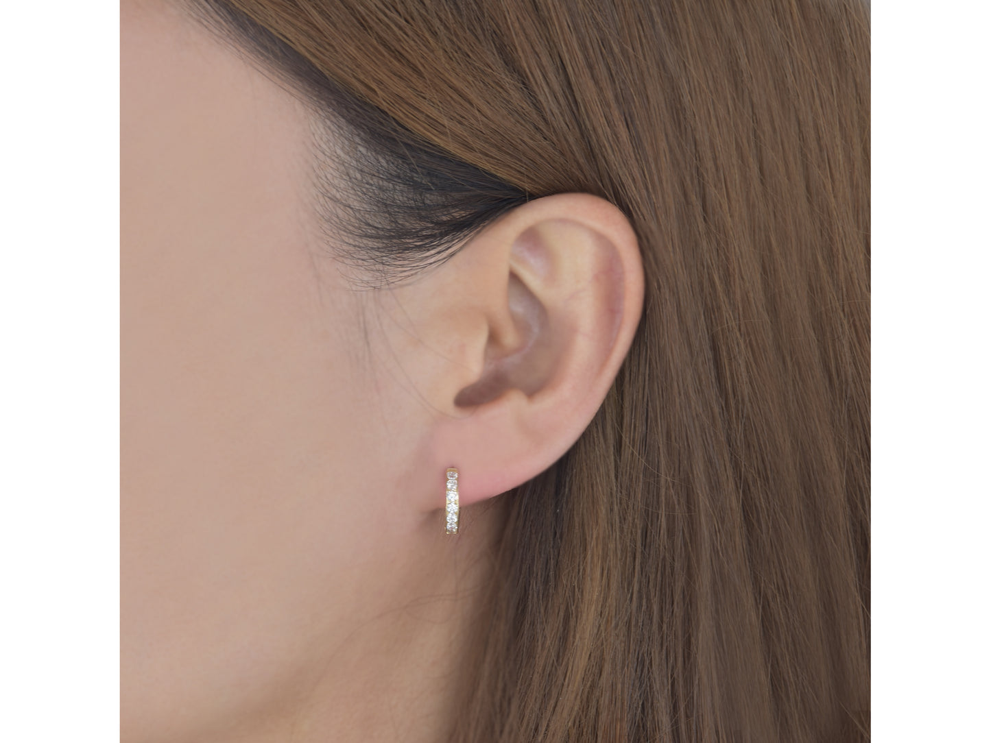 14k solid yellow gold single line earring