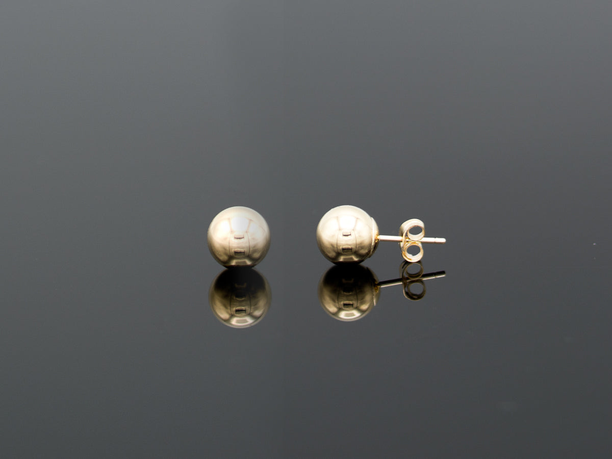 14K Gold Round Ball Earrings