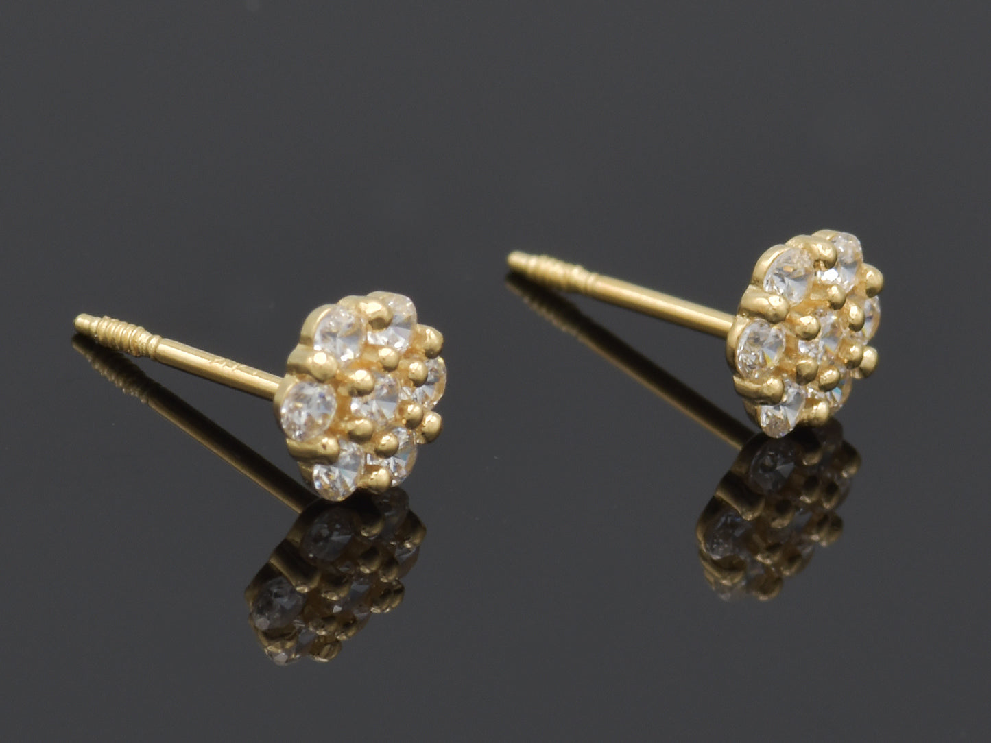 Tiny 14K Floral post earring