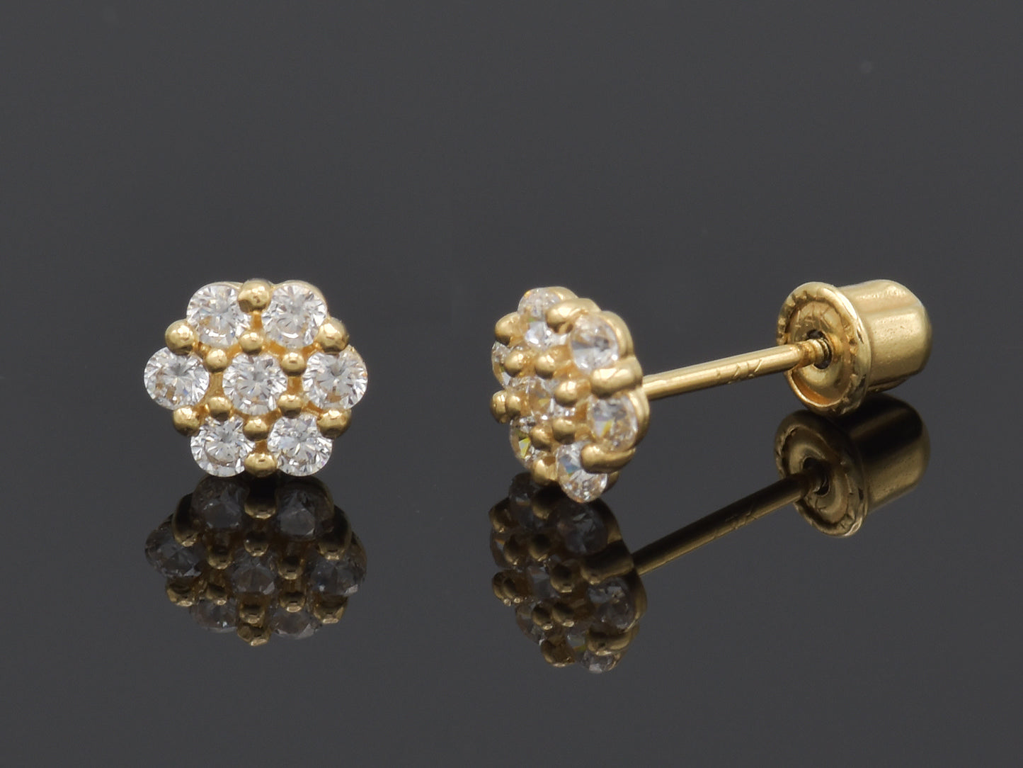 Tiny 14K Floral post earring