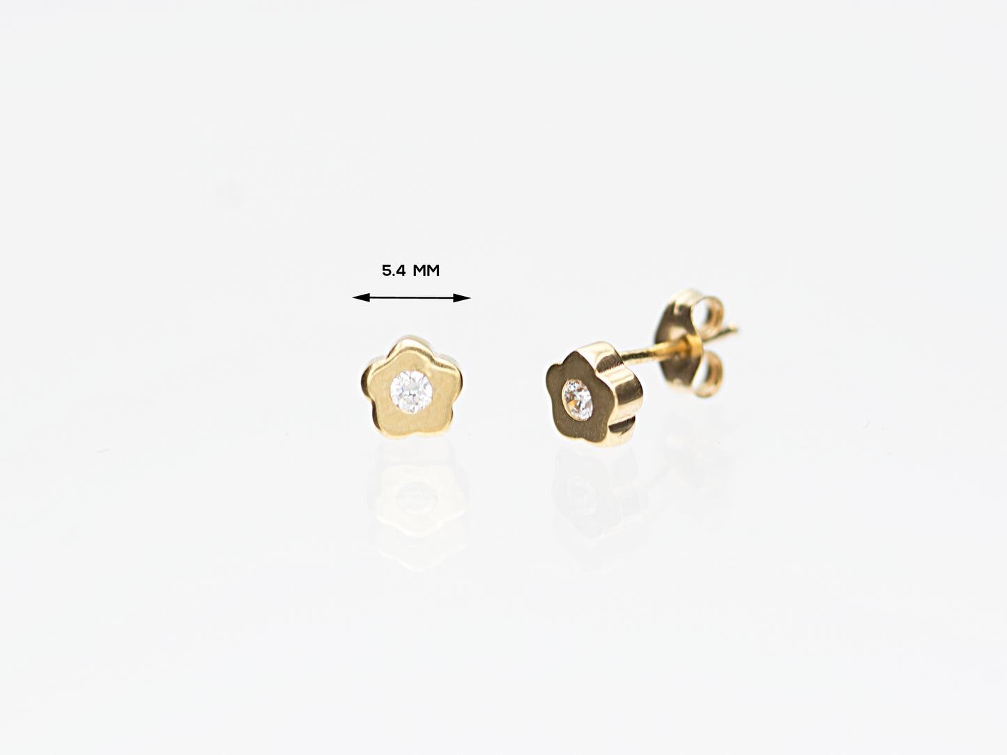 14K Solid Gold Flower earrings