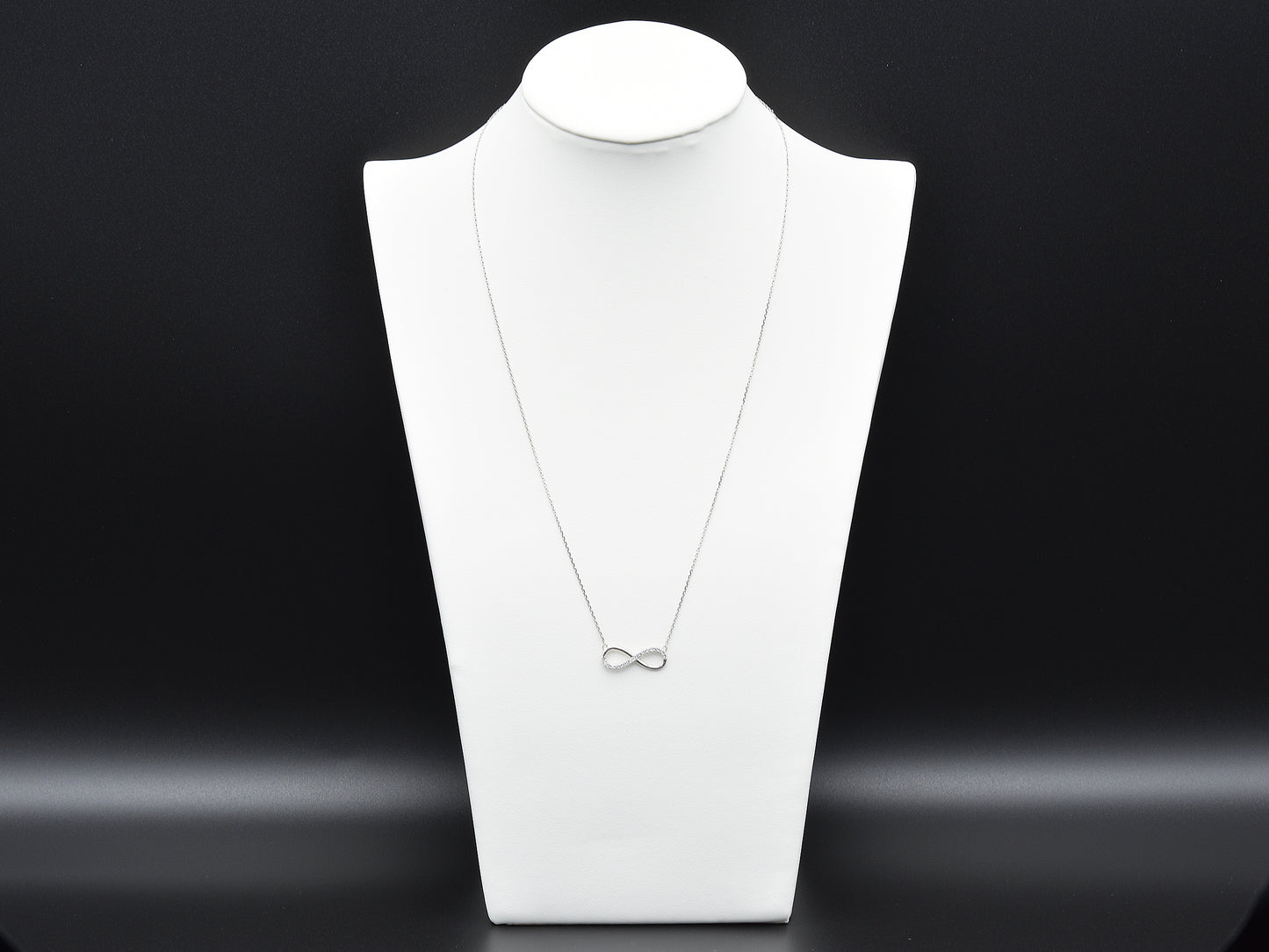 14K solid WHITE, Yellow Gold Infinity Necklace