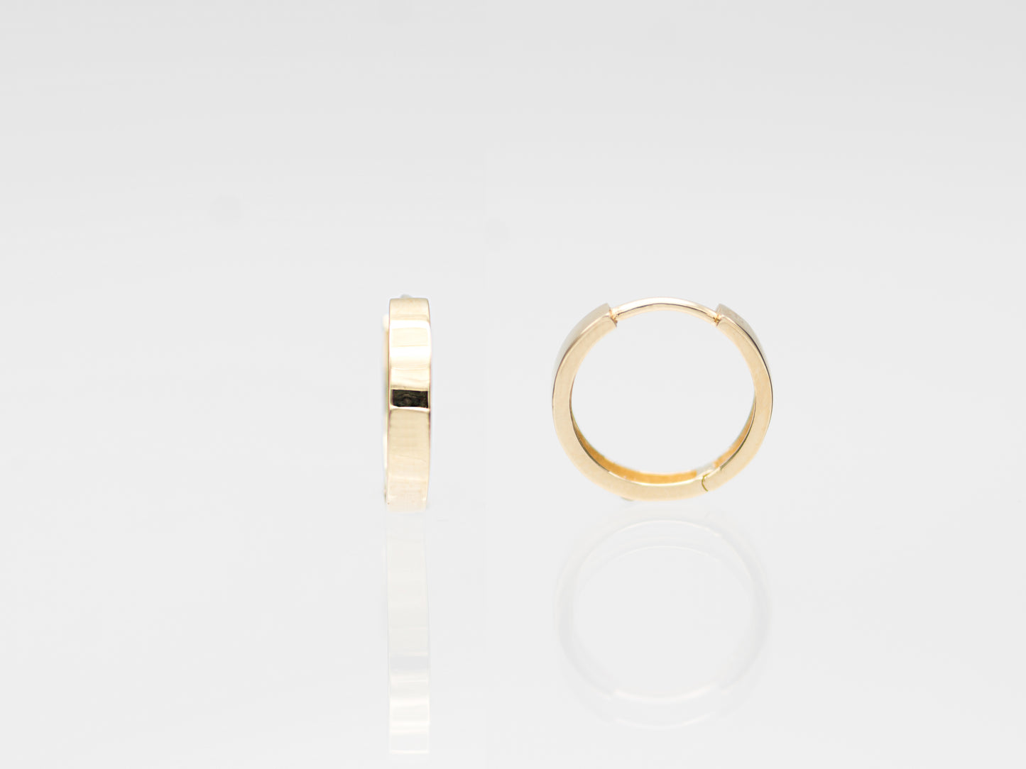 Square Edged Huggie Hoop Earrings