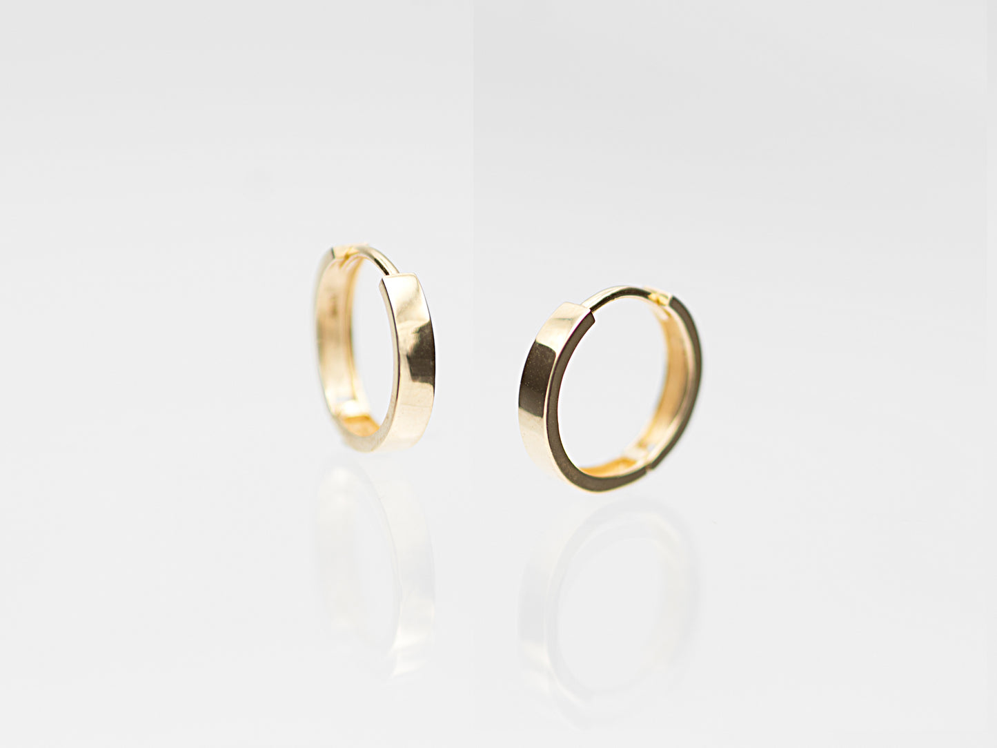 Square Edged Huggie Hoop Earrings
