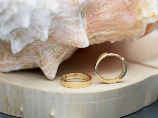 Square Edged Huggie Hoop Earrings
