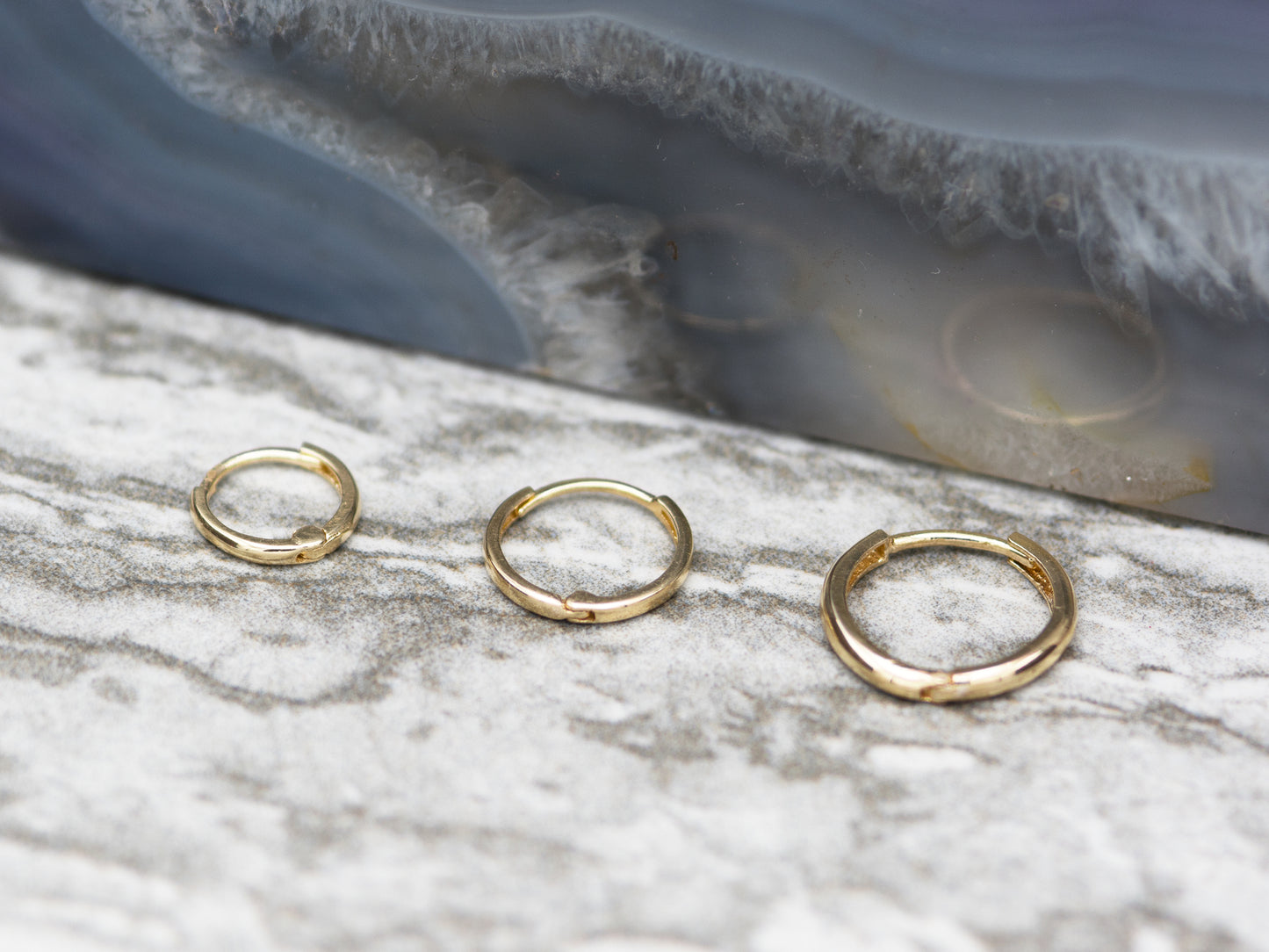 14k Yellow gold mini hoop earrings