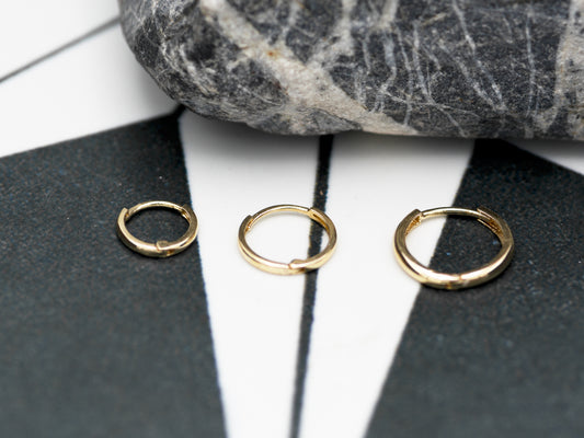 14k Yellow gold mini hoop earrings