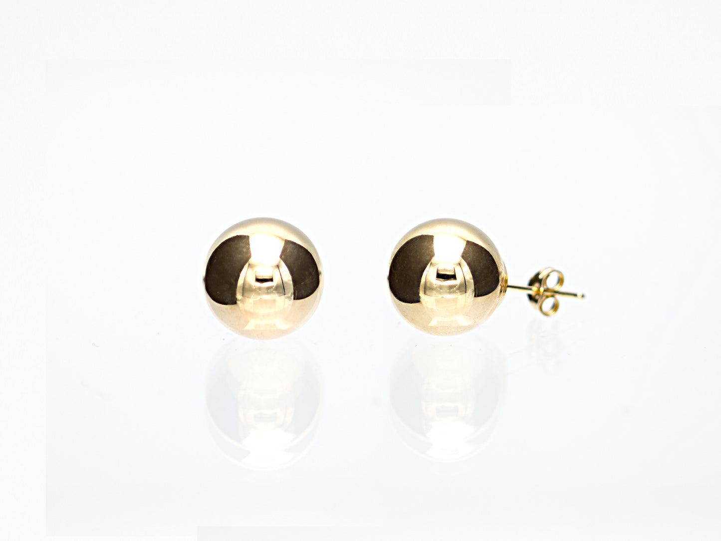 14K Gold Round Ball Earrings