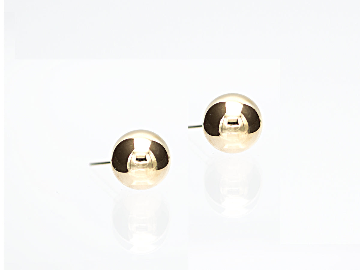 14K Gold Round Ball Earrings