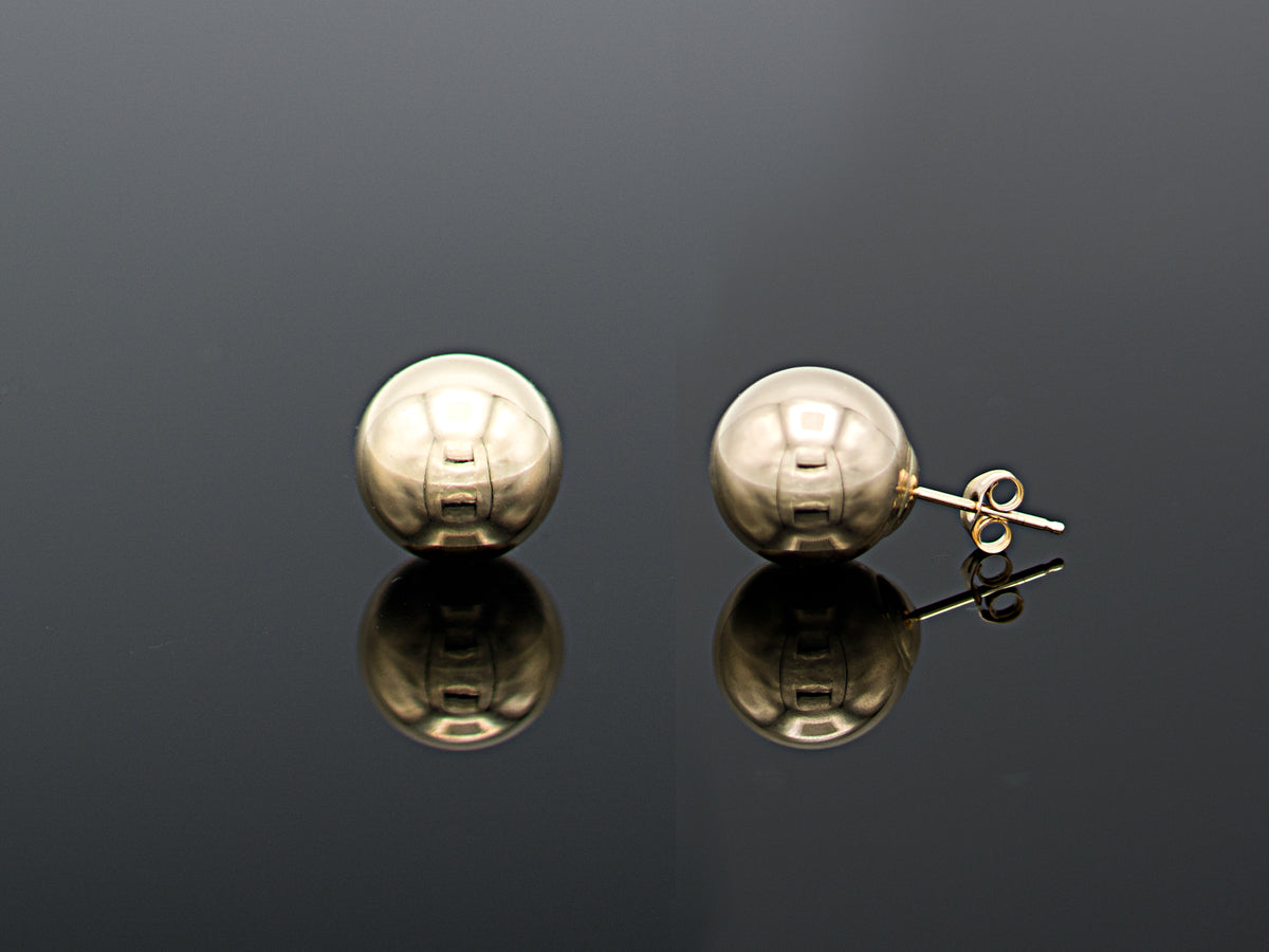 14K Gold Round Ball Earrings