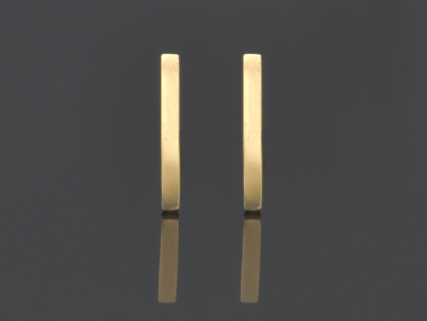 14k solid Yellow Gold Bar Earrings