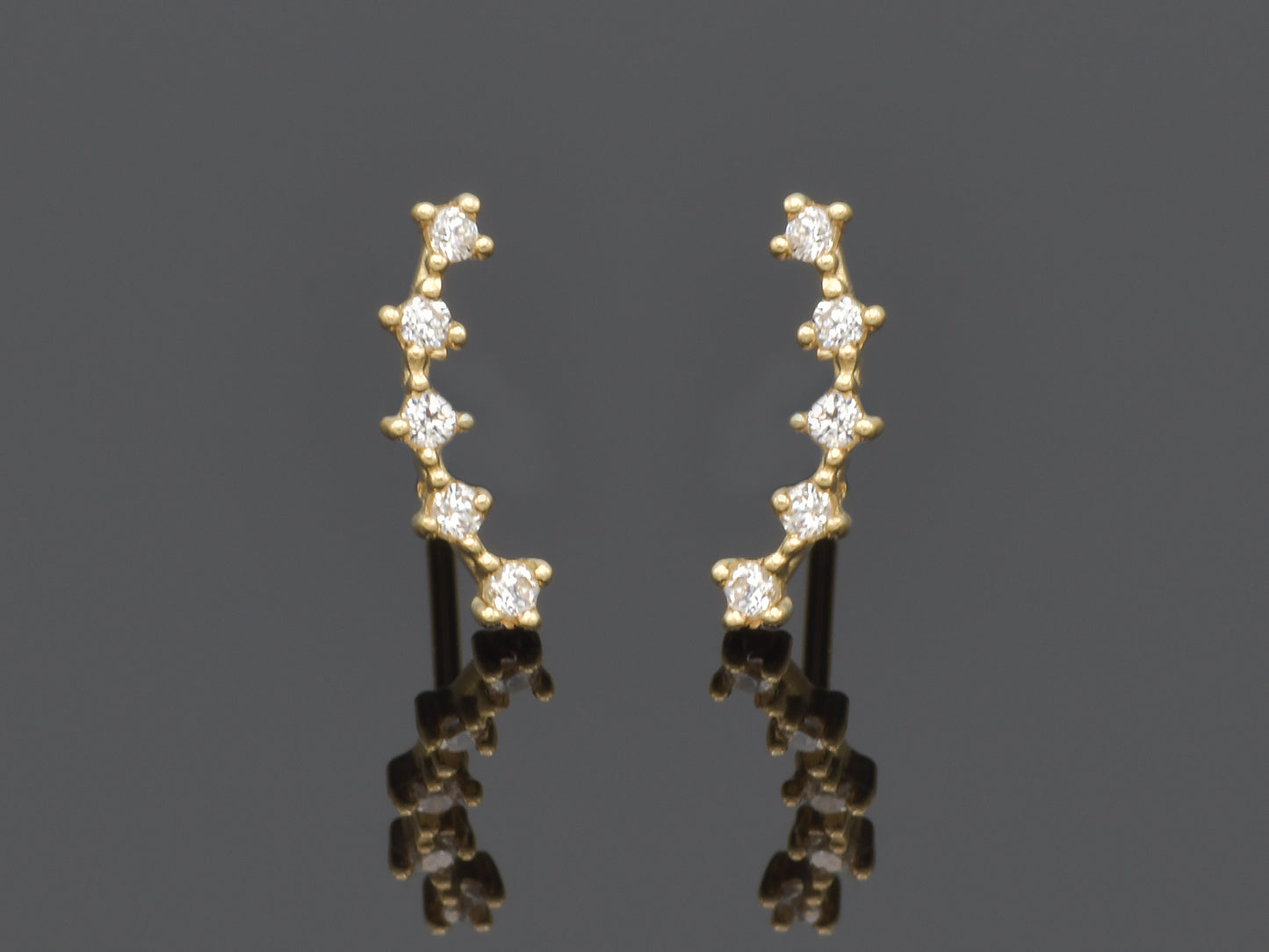 14K solid gold Micro Crawler Minimalist stud earring