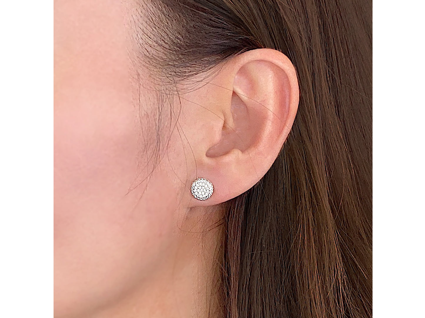 14K Solid Gold Pave Simulated Diamond Earrings