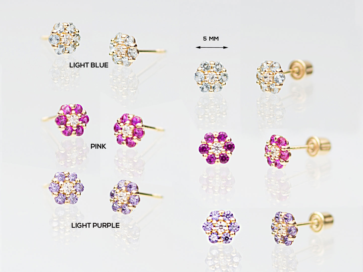 Tiny 14K Floral post earring