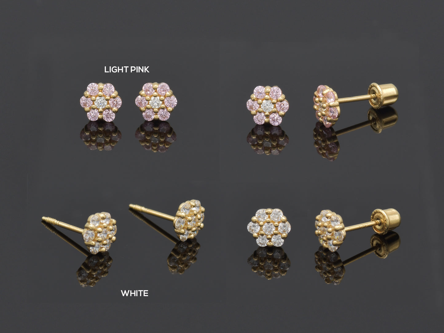 Tiny 14K Floral post earring