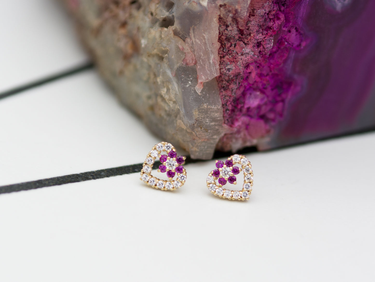 14K Real Solid Gold Simulated Diamond Cz earrings