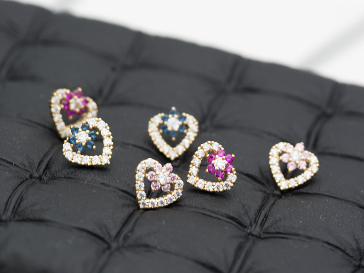 14K Real Solid Gold Simulated Diamond Cz earrings