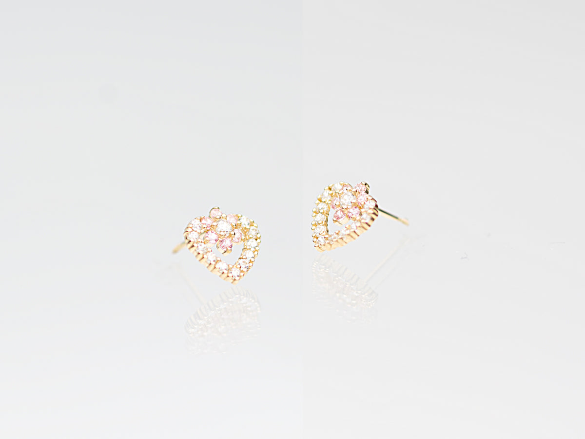 14K Real Solid Gold Simulated Diamond Cz earrings