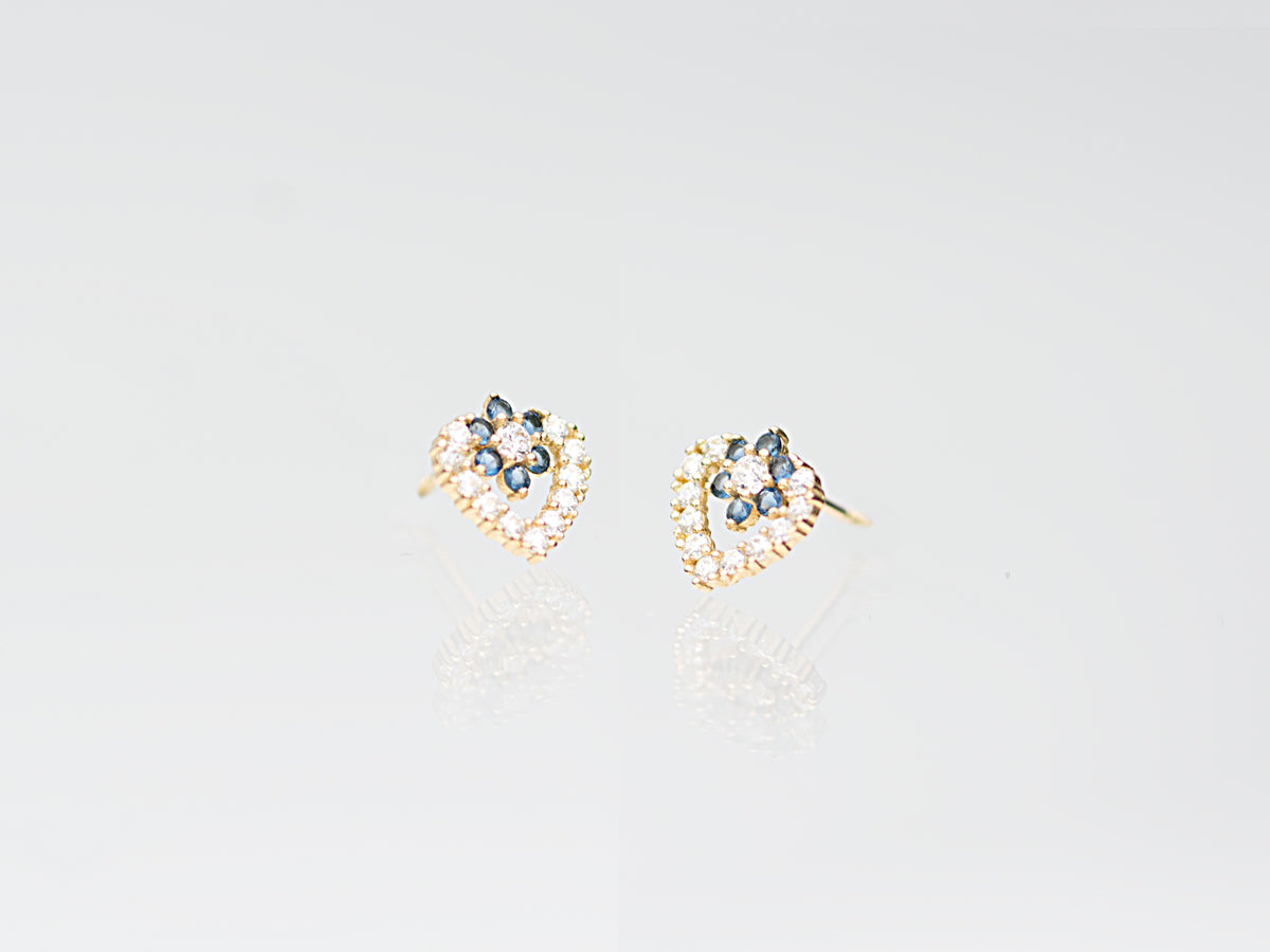 14K Real Solid Gold Simulated Diamond Cz earrings