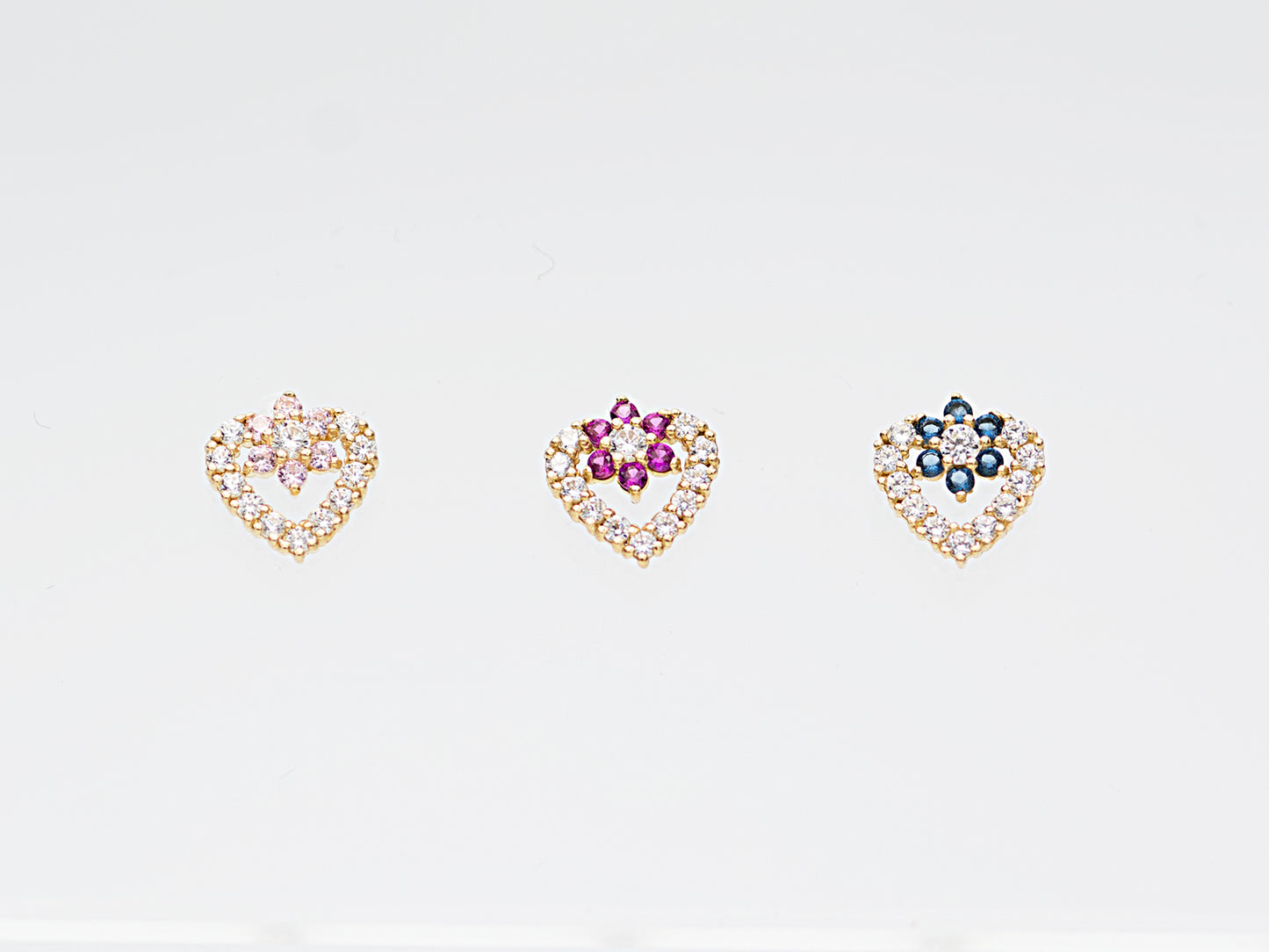 14K Real Solid Gold Simulated Diamond Cz earrings