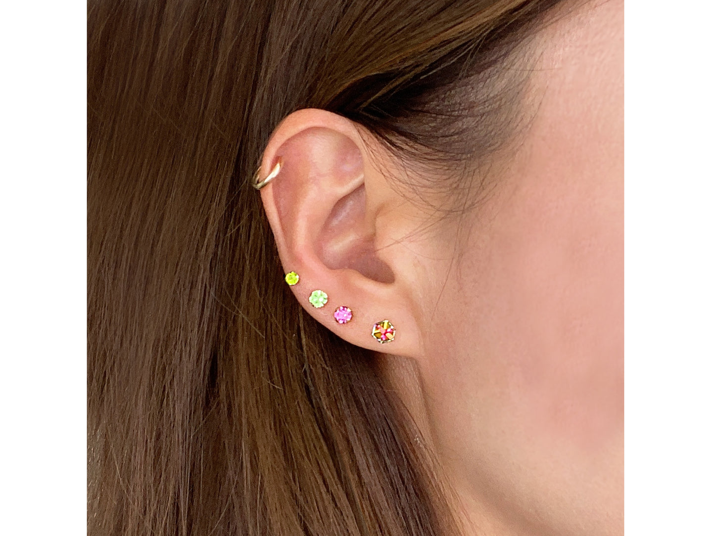 Prizm cube 14k solid gold stud earring