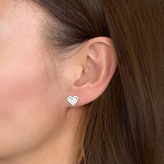 14K Solid Yellow gold Heart shape studs